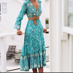 Arnhem Aphrodite Maxi Dress Jade Green Blue Size 8